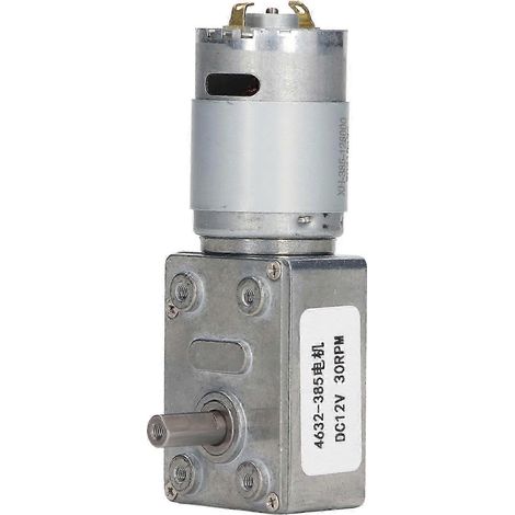 Moteur à engrenages auto-bloquant 12V CC, 30 tr/min, axe double sens CW/CCW, pour treuil, portail et fenêtre, réducteur à vis sans fin, robuste. (1/4)