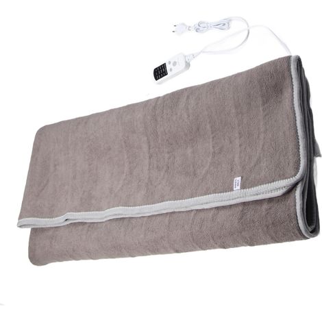 Couverture chauffante électrique à chauffage rapide et maintien au chaud avec interrupteur intelligent pour la maison et les dortoirs, grise, prise UE 220 V, format 180 x 200 cm, 180 W (1/5)