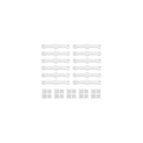 Lot de 12 Boucles de Fixation pour fenêtre d'écran 5 Autocollants de réparation d'écran, Pas de perçage ou de Serrage requis, Boucles de moustiquaire et Anti-moustiques pour écrans Anti-Insectes. (1/5)