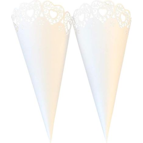 50 Pièces Cône De Pétale De Confettis De Rose Tube D' De Fleurs Cône D' De Fleurs Mini De Bouquet Buffet Cuisine Buffet Blanche Mariage Chocolat (1/5)