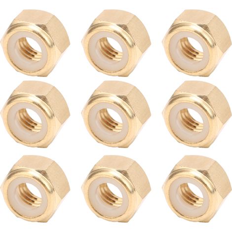 50 écrous autobloquants en cuivre pur, durables et anti-desserrage, accessoires de quincaillerie (M5) (1/5)