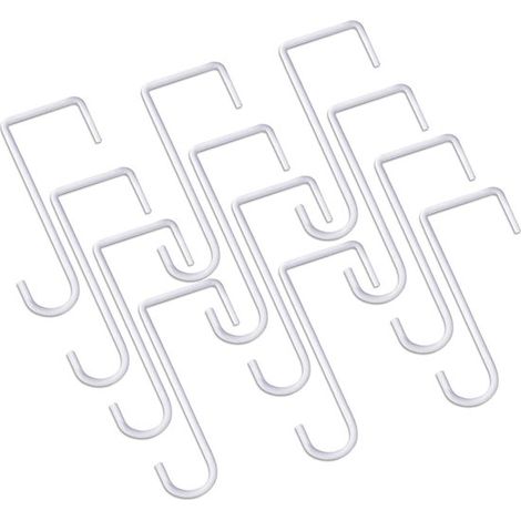 Ganchos para vallas - Ganchos para patios - Adornos colgantes - Resistentes a la oxidación - 12 piezas - Blanco (1/5)