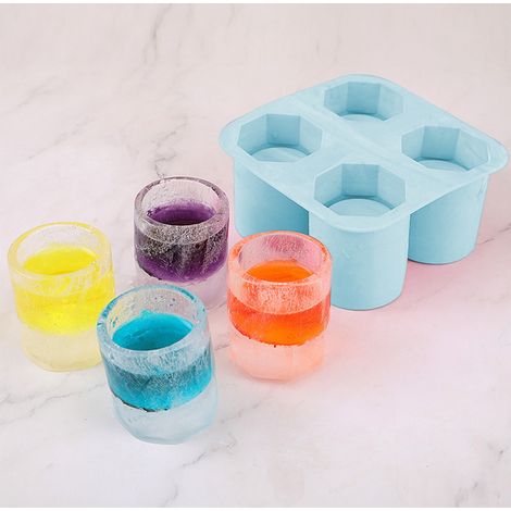 Moule À Glace - Gel Silice - 4 Compartiments - Avec Couvercle - Pour Boissons Fraîches - 1 Pièce (1/5)