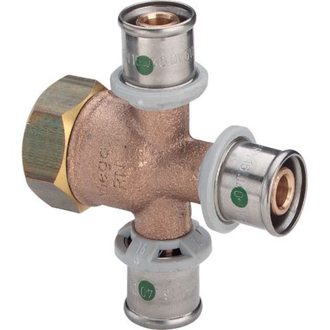 Viega Sanfix P Verteiler mit SC-Contur 2126.08, d. 16mm x G 3/4", 3fach, Rotguss (1/4)