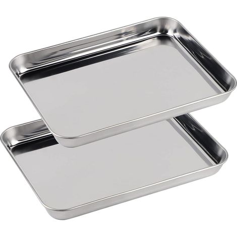 Lot de 2 plaques pâtisserie rectangulaires 23x17x2,5cm (1/4)