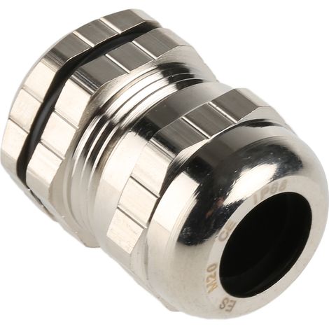 Presse-étoupe M20 en Laiton nickelé pour câble de 6mm à 12mm, avec contre-écrous, IP68 ( Prix pour 1 ) (1/4)