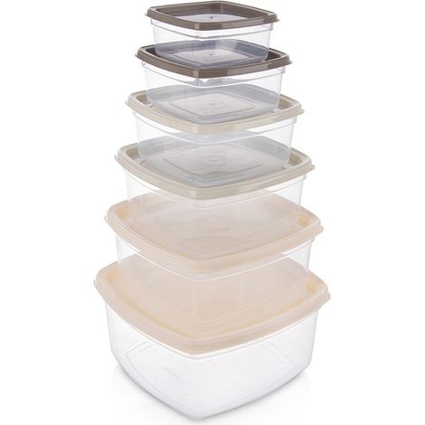 LEBENSMITTELBEHÄLTER MIT DECKEL, LUNCHBOX-BOXEN FÜR DEN KÜHLSCHRANK, 6 STÜCK
