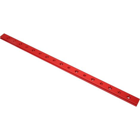 Gabarit de rainure en T de 450 mm pour le travail du bois, rail en T en alliage d'aluminium pour modifications DIY, rouge (1/5)