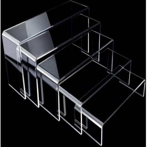 Présentoir en Acrylique Transparent,Armoire à bijoux,5 Niveaux Présentoir Acrylique Étagère pour Figurines Pops, U Vitrine Supports pour Collection, Parfums, Cupcake ou Maquillage (1/4)
