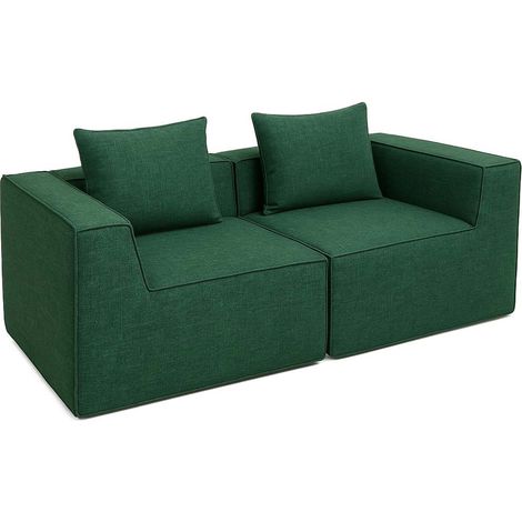 Canapé 2 places/accessoires pour canapé HWC-O54, canapé 2 places Canapé lounge, modulaire Tissu/text (1/5)