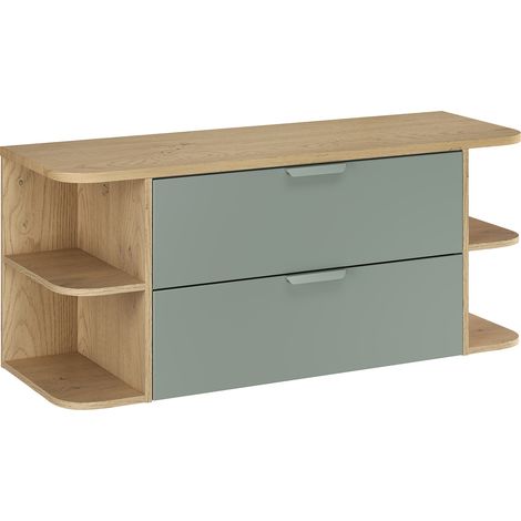 Waschtischunterschrank 120.4cm Oria mit 2 Schubladen, Grün