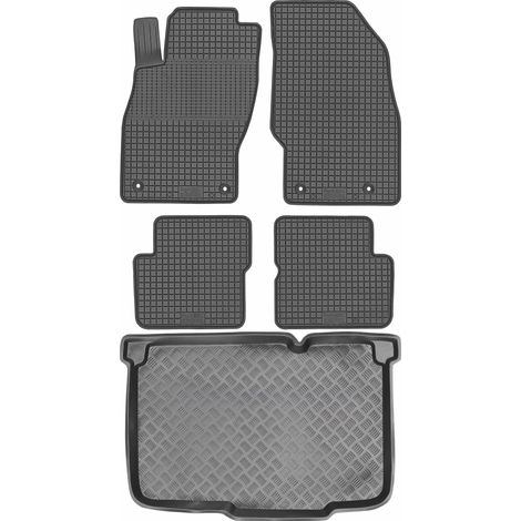 Set di tappetini in gomma per auto e tappetino per bagagliaio per Opel Corsa D Hatchback dal 2006 al 2014.