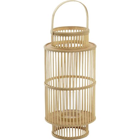 Portavela Bambu Cristal 26X26X69 Natural Marron (1/3)