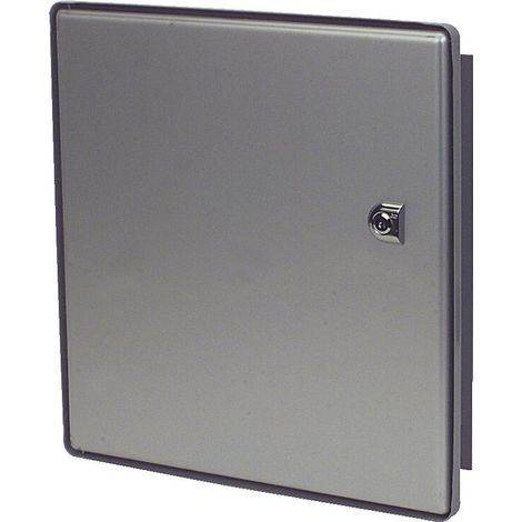 Façade de boîtes aux lettres en aluminium ton argent - porte côté privé