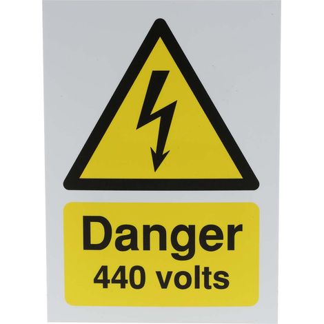 Panneau de danger, avec pictogramme : Danger Electricité " Danger 440 Volts " ( Prix pour 1 )