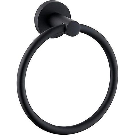 anneau Porte-serviettes Rond Noir Porte-serviettes Rond Kitchen Bath Towel Holder Hangers Wall Mount Heavy Duty Storage Stainless Steel (1/4)