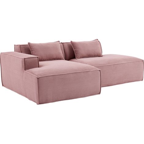 Canapé textile 235 cm avec deux coussins et ressorts, design moderne et confortable pour petits salons, appartements et bureaux (1/5)