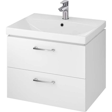 Cersanit Lara - Mobiletto con lavabo, 45x59x45 cm, 2 cassetti, bianco S801-142-DSM