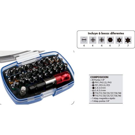 JEU D'EMBOUTS ET D'ADAPTATEURS 32 PCS