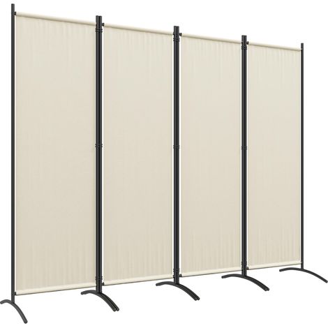 Paravent pliable 4 panneaux pour intérieur et extérieur, 221 x 50 x 172 cm, crème (1/5)