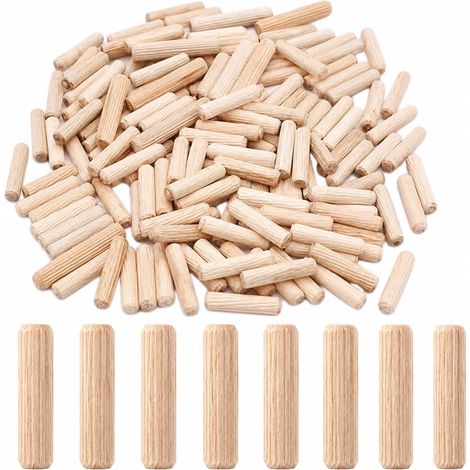 Cheville Bois 50 Pièces Naturel M6X40Mm Tourillons Cannelés Ronds Meubles Artisanat Tiroir Armoire (1/5)