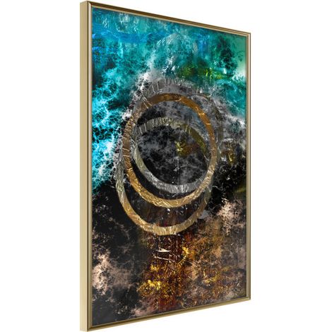Affiche Murale Encadrée "Dark Matter II" 21 x 30 cm Or