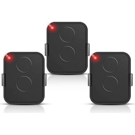 Lot de 3 Télécommande Compatible Nice Era ONE2/ON2E/ON4E/ON1E,433,92 MHz Télécommande Porte de Garage,Rolling Code,2 Canaux(Noir) (1/5)