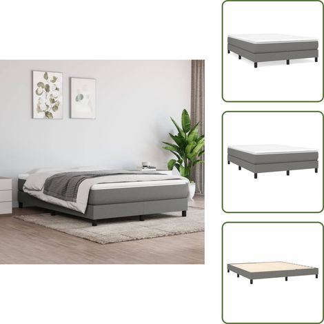 Cama con colchón - vidaXL Cama box spring con colchón tela gris oscuro 160x200 cm - Cama de espuma