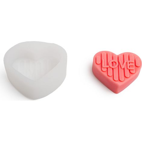 Silikonform für Kerzen, Herzmotiv, 6,5 x 6 x 2,5 cm (1/2)