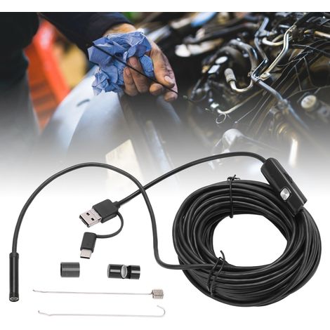 Endoscope industriel AN100-7 à fil flexible de 7,0 mm, endoscope haute définition 3 en 1, endoscope pour tuyaux compatible Android, inspection automobile 2 m (1/5)