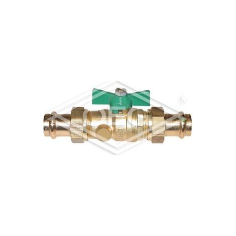 Robinet DVGW,DN 20 x rac. à sertir 18 mm poignée papillon, DIN EN-13828, CW 617-M