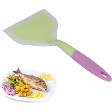 Espátula de silicona para tortitas - ancha y antiadherente - 1 unidad - verde (1/5)