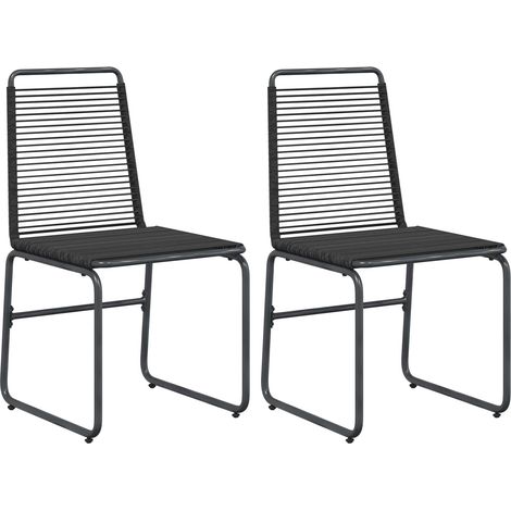Sillas de jardín 2 pcs Negro 48 x 55 x 89,5 cm Ratán vidaXL