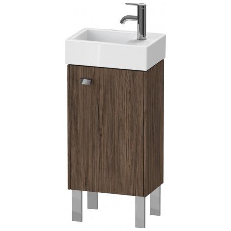 Duravit Meuble sous-lavabo Brioso 36,4,0 x 23,9 cm, 1 porte, 1 tablette en verre, pour lavabo Vero Air 072438, Couleur (avant/corps): décor noyer foncé, poignée chromée - BR4429R1021