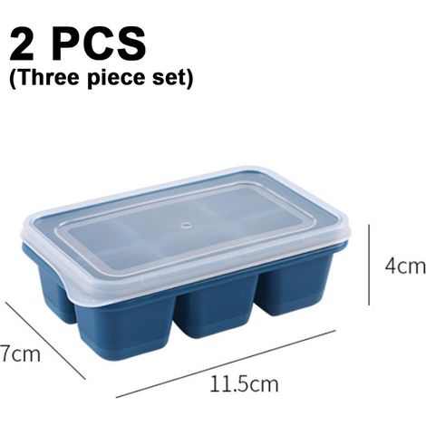 Eiswürfelform – 2 kompakte Quadrate mit Deckel – Für Cocktails, Whisky, Kaffee – 2er-Set (1/5)