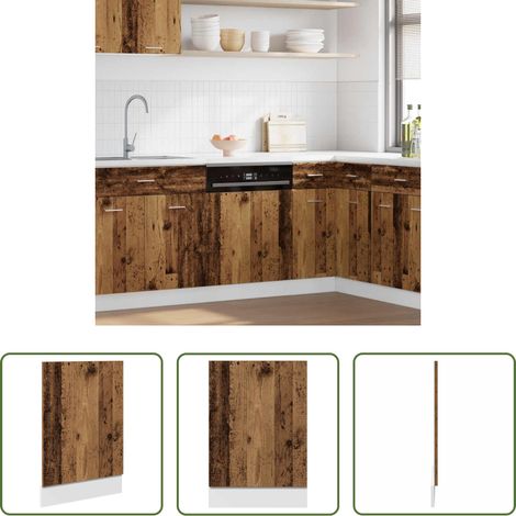 vidaXL Lave-vaisselle - Panneau de lave-vaisselle "Lyon" Vieux bois 45 x 3 x 67 cm Bois d'ingénierie (1/5)