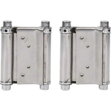 2 charnières de porte de saloon à double action en acier inoxydable, capacité de charge jusqu'à 15 kg (1/4)
