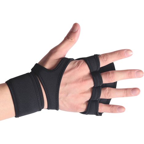 Rutschfeste Gewichtheberhandschuhe für Training und Fitness, schwarz, Größe L (1/5)