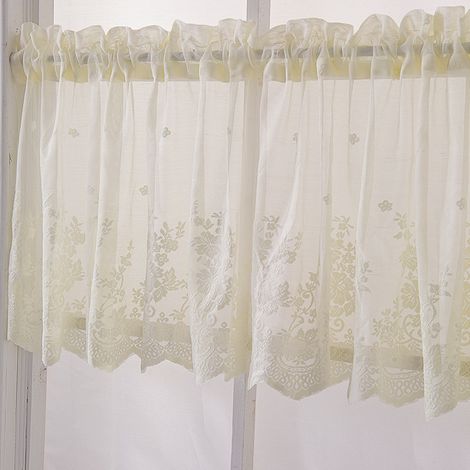 Rideau de cuisine élégant en dentelle beige (1/4)