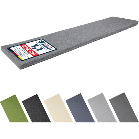 Garronda Coussin Exterieur Impermeable 160x40 cm pour Banc de Jardin Canapé et Balancelle Housse en Polyester Résistant UV pour Terrasse Balcon et Intérieur avec Élastiques GD-0220 Gris (1/5)