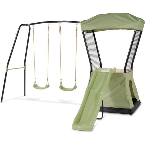 EXIT Ivy Outdoor Playset with Slide and Swing Set