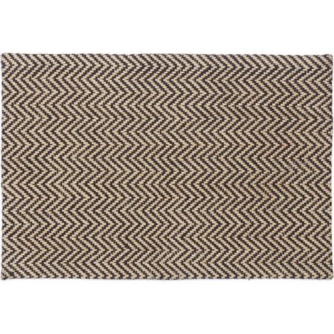 Relaxdays Zerbino Ingresso Casa, 40x60 cm, Tappeto Antiscivolo in Iuta e Cotone, Stuoino Indoor e Outdoor, Naturale (1/5)