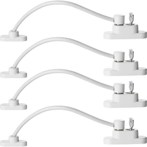 (Blanc)4PCS Entrebâilleur de Fenêtre Sécurité pour Porte Verrouillage de Sécurité Câble Résistant et Verrouillage à Clé pour Bébé Enfant (1/4)