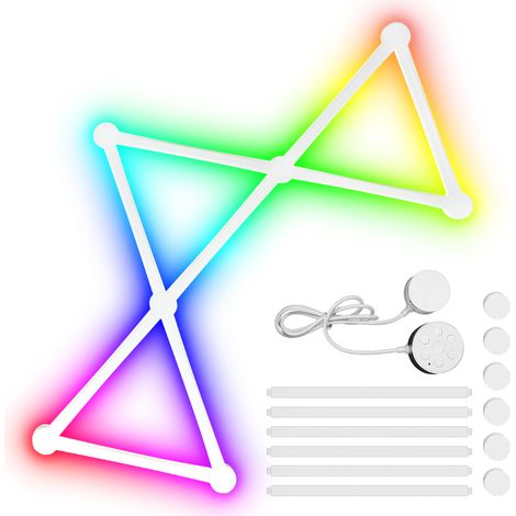 Intelligenter LED-Streifen mit 16 Millionen RGB-Effekten, Rhythmusmodus, manueller und App-Steuerung, bohrfreier Wandmontage, verbindbarer und anpassbarer Lichtleiste mit Hintergrundbeleuchtung (1/5)