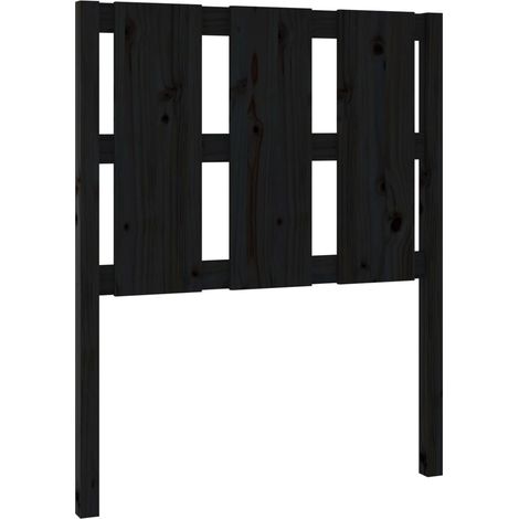 Maison Exclusive - Testiera per Letto Nera 80,5x4x100 cm in Legno Massello di Pino
