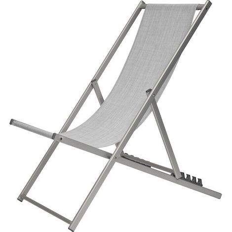XONE SDRAIO SPIAGGIA PRO 5 POSIZIONI IN ALLUMINIO TELO TEXILENE COLORE GRIGIO (1/5)