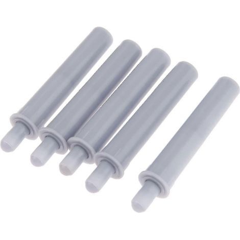 Loquets à pression pour portes de tiroirs de cuisine, gris, amortisseurs de fermeture silencieux, en plastique (10 pièces) (1/4)