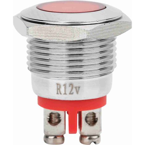 40 pièces voyant LED métallique étanche IP68 BEM-16C 16mm rouge 12V signalisation lumineuse robuste (1/5)