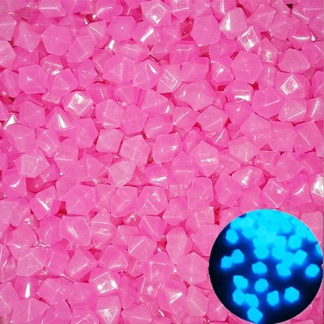 300 Pièces 14x11mm Rose Pierre Lumineuse Galet Lumineux Cailloux Brillants dans Le Noir pavés pour Maison Jardin Passerelle Aquarium Patio Pelouse Décoratives (1/5)