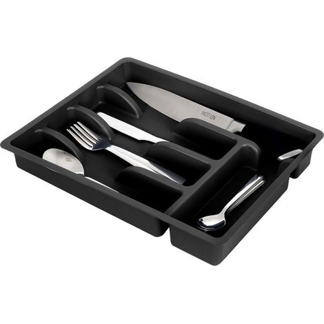 Besteckschubladeneinsatz, schwarz, 36 x 25,5 cm (1/5)